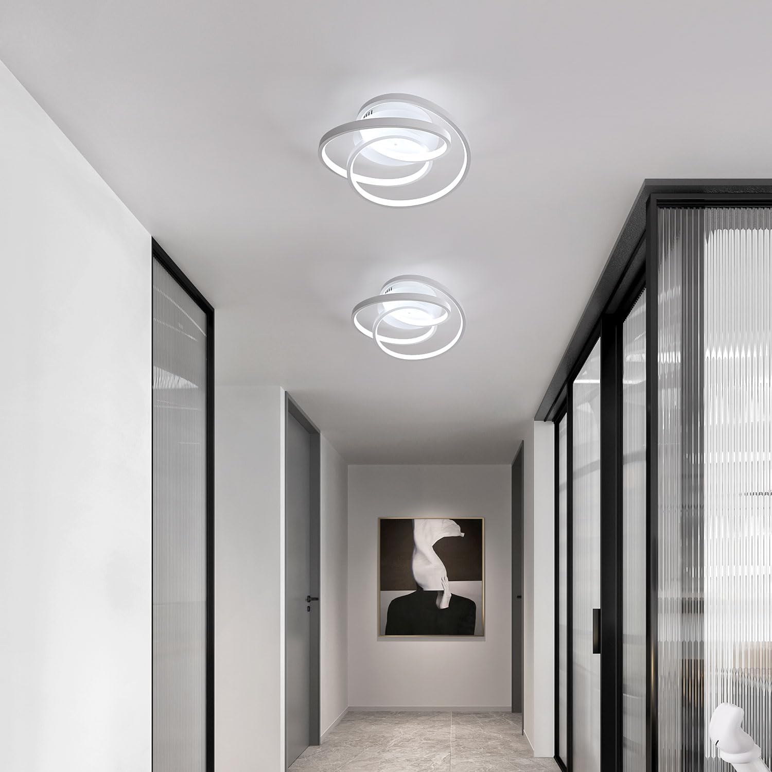 LED Ceiling Light 40W – Modern Round Creative Ceiling Lamp, 6500K Cool White Aluminum Fixture for Living Room, Bedroom, Kitchen