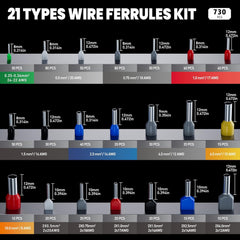 Ferrule Crimping Tool Kit 21 Sizes Self-Adjusting