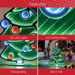 Decorative Christmas tree infinity light for table display