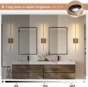 Battery Operated Wall Lights Indoor – 2 Pack USB Rechargeable LED Wall Lamps with Remote, Dimmable Gold Modern Wall Sconces
