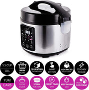 Yum Asia Kumo YumCarb Rice Cooker 1L – Stainless Steel – UK
