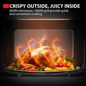 20L Black Digital 800W Microwave Oven with 1000W Grill