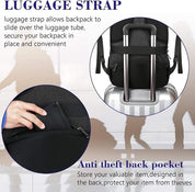 Black 15.6" Laptop Backpack – Waterproof USB Charging Work, School & Travel Bag