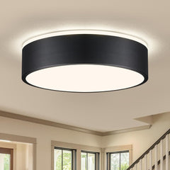 Modern LED Ceiling Light, 24W 4000K Black Metal Flush Mount Lamp 11.8 Inch for Bedroom, Living Room, Kitchen, Bathroom, Hallway, Dining Room, Lounge