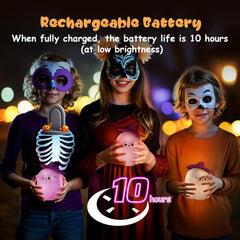 Kids Baby Night Light Rechargeable 7 Colors Ghost Lamp with Timer