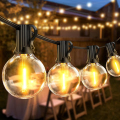 65.5ft Outdoor String Lights – Mains-Powered Festoon Lights with 30+2 Shatterproof G40 LED Bulbs, Waterproof for Gazebo, Pergola, Backyard, Patio, Balcony, Café, and Party