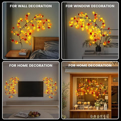 Rose LED Vine Wall Lights with Remote and Timer, 48 LED Fairy Branch Lights for Bedroom Wall Art and Indoor Décor