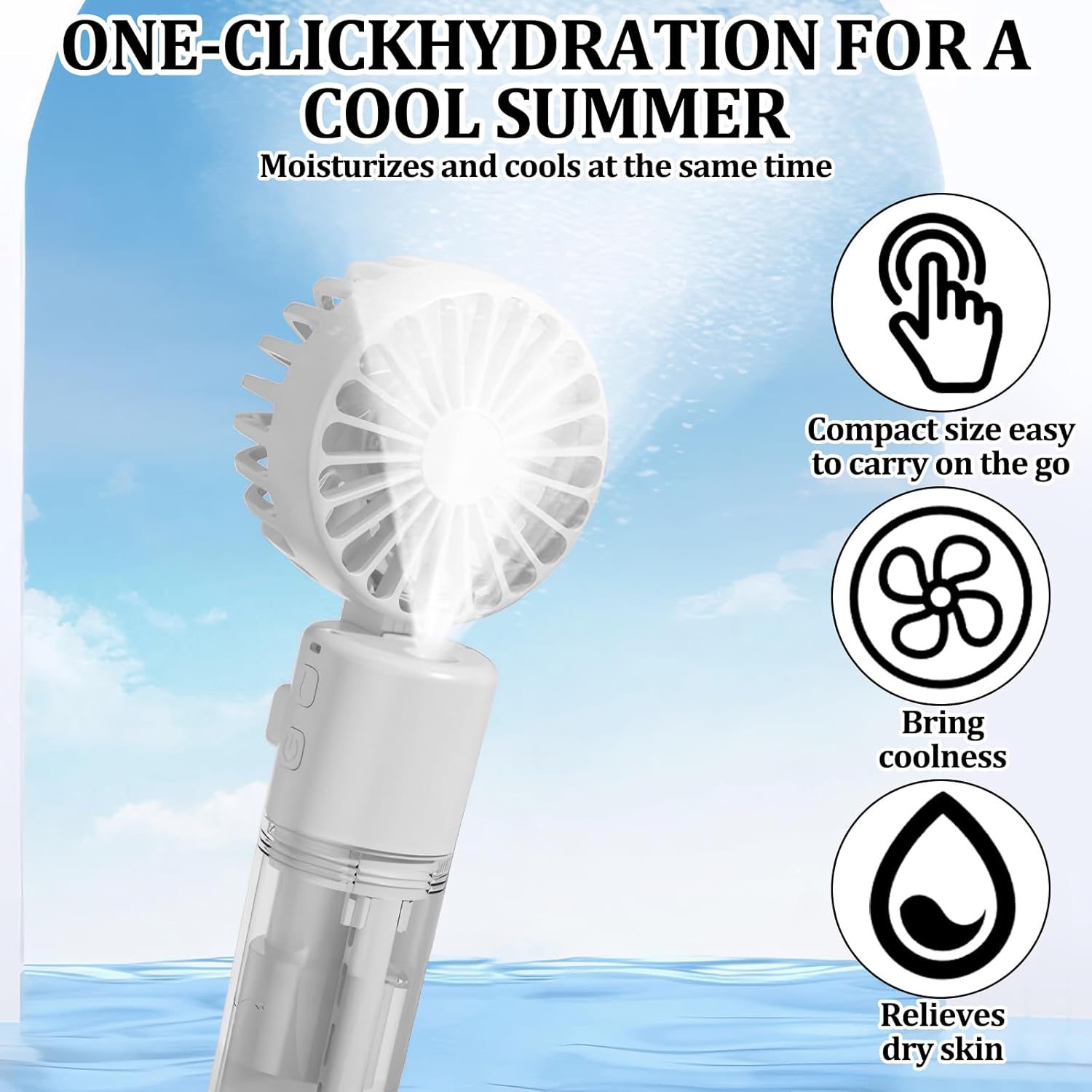 Hand Held Fans Hand Fan Rechargeable Hand Held Fans Rechargeable Electric Hand Fan Face Fan 4-Speed Adjustment 90° Foldable Suitable for Travel Camping and Outdoor Use (White)