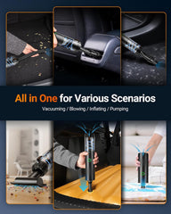 SEALIGHT Black Car Vacuum Portable Cordless with 2 Suction Modes