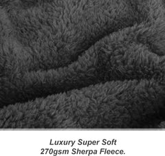 Snug Rug Luxury Sherpa Fleece Throw Blanket, Soft Warm Slate Grey, 127x178cm