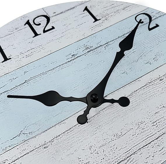 Frameless Wooden Wall Clock – Silent Quartz, Rustic Decorative for Home