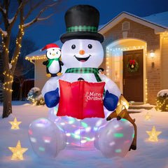 7 FT inflatable snowman with LED festive lights