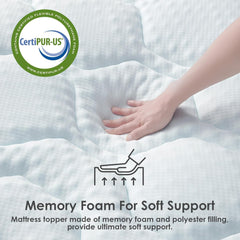 Small Double Memory Foam Mattress Topper – Gel Pad with Deep Pocket Cover, 3cm