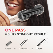 2-in-1 Hair Straightener Brush UK, Anti-Scald, Fast Heating, 5 Temp Settings