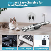 Cordless Car Vacuum Cleaner Grey – Powerful 9Kpa Suction, 20Min Runtime