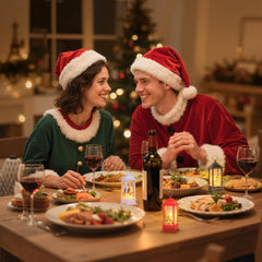 Outdoor Christmas lantern decoration with safe LED candle