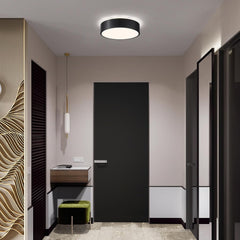 Modern LED Ceiling Light, 24W 4000K Black Metal Flush Mount Lamp 11.8 Inch for Bedroom, Living Room, Kitchen, Bathroom, Hallway, Dining Room, Lounge