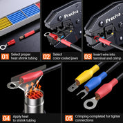 Preciva 600-Piece Professional Crimping Tool Set, Includes Crimper Tool for 0.5-6mm² Wires (AWG 20-10), 490 Insulated Ferrules, 190 Heat Shrink Tubings & 2-Layer Toolbox, for Electrical Maintenance