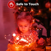 2 Pack Red Fairy Lights Battery Operated with Timer, 2M 20 LED Waterproof Silver Wire String Lights for Indoor Party, Wedding & Valentine’s Day Decor
