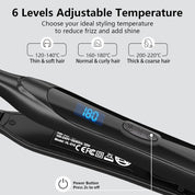 Pencil Hair Straightener for Short Hair, Dual Voltage, Adjustable Temp & Auto Shut-Off
