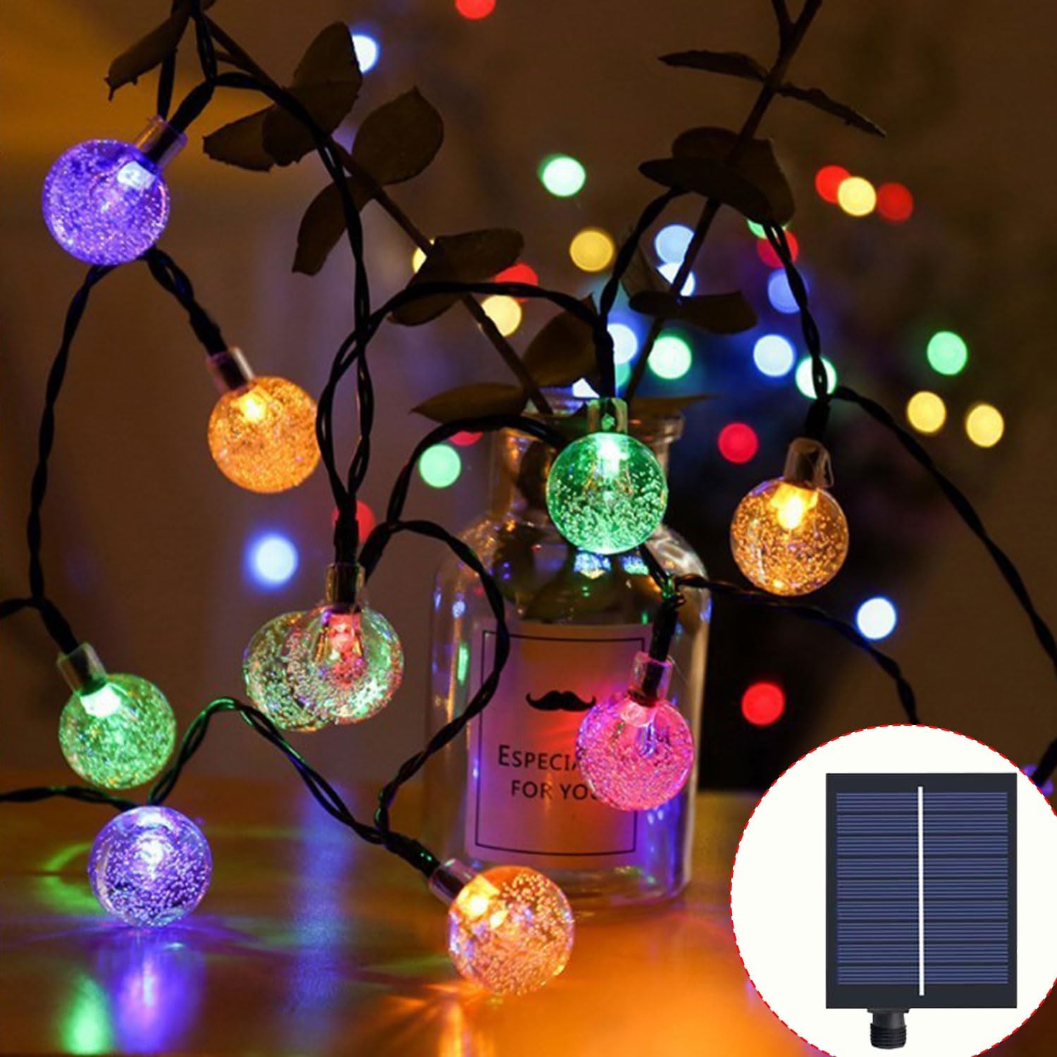 10M Solar-Powered Multi-Coloured LED Fairy Lights - 80 LEDs, 8 Modes, Remote & Timer