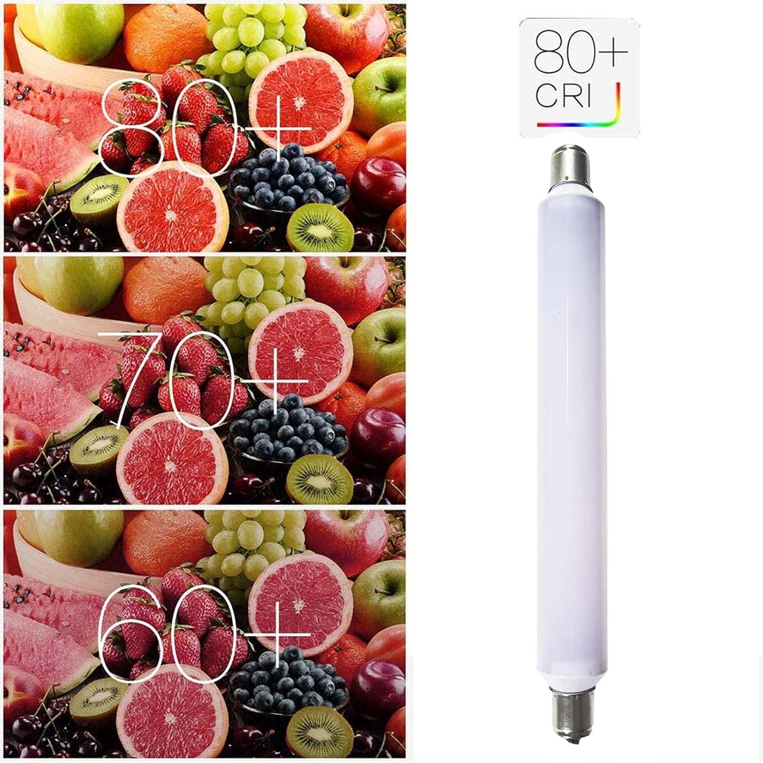 1-Pack S15s LED 221mm 4W Shaving Light Bulb, 6000K Cold White, Replace 40W T25 Tubular Bulb for Kitchen & Bathroom Use, Non-Dimmable