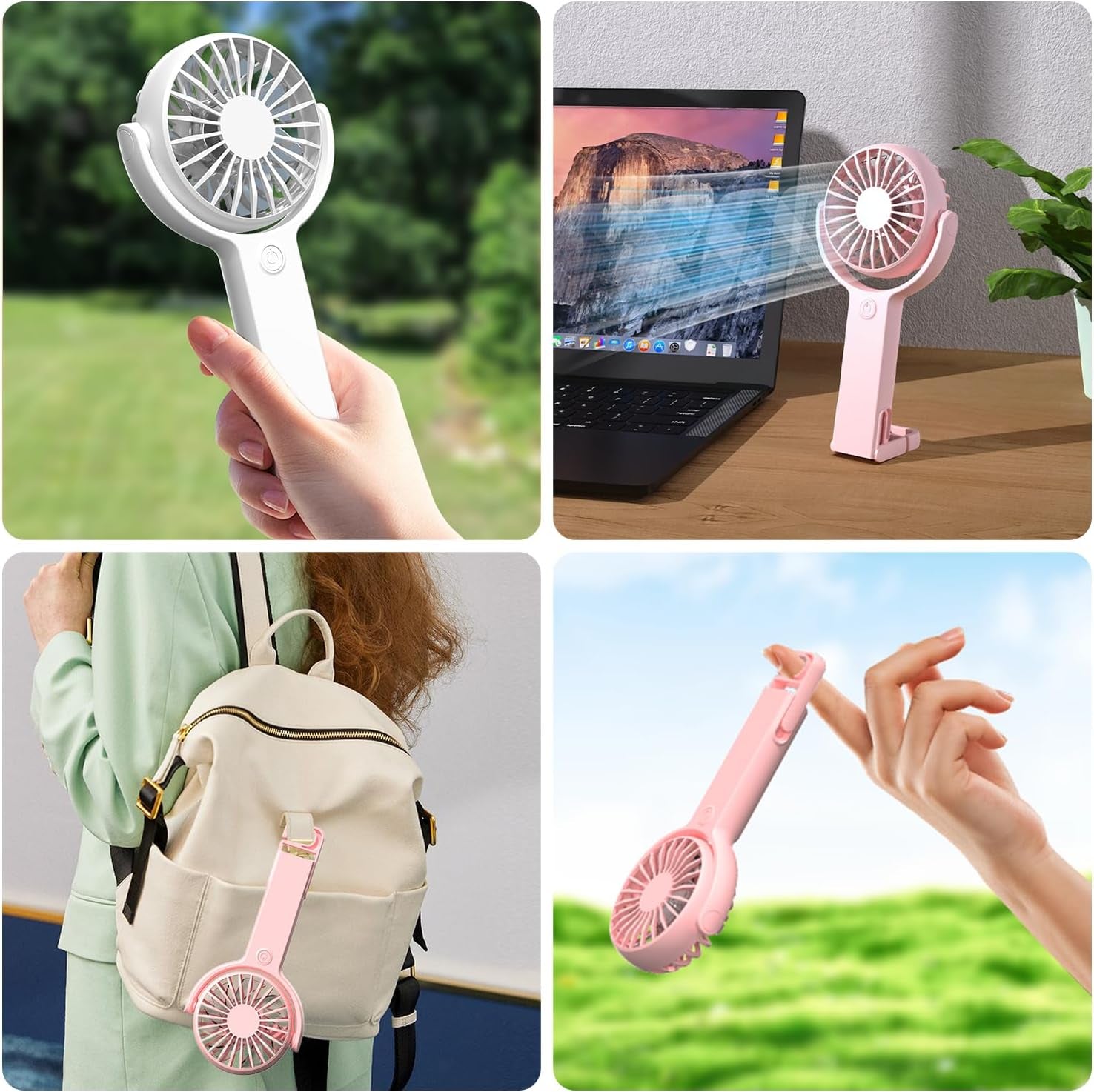 Mini Portable Handheld Fan 5 Speed USB Rechargeable