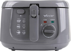 2.5L Electric Deep Fryer with Non-Stick Coating, Viewing Window & Mesh Basket – Compact Countertop Fryer (Grey)