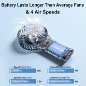 Handheld Fan, USB Rechargeable Mini Portable Fan, Personal Small Silent Hand Fan 4 Speeds with Mirror, Battery Operated Table Desk Fan for Office Outdoor Home Travel (Dark Blue)
