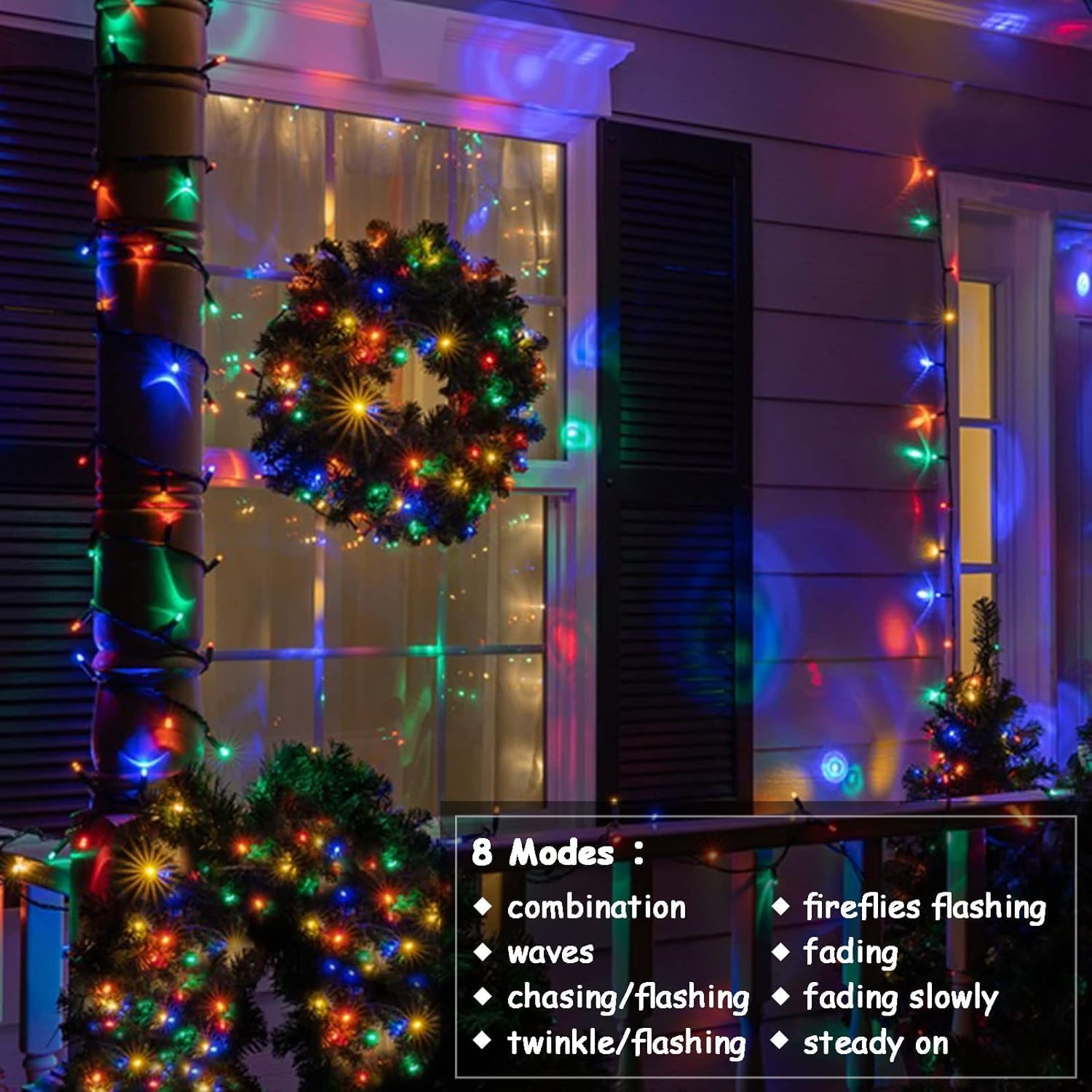 2 Pack Multicolor LED Christmas String Lights with Remote & Timer