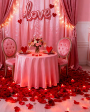 Heart Love Battery Operated Flameless LED Tea Lights with Artificial Rose Petals – 12 Pack Romantic Decor