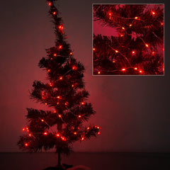 5M/16.4Ft 50LED Battery Powered LED String Lights, Remote/Dimmable/Timer, Waterproof Copper Fairy Lights for Indoor & Outdoor Christmas, Wedding, and Party Decorations (Red)