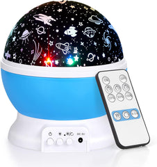 Baby Night Light Kids Projector, Starry Sky Lights Lamp 360 Degree Rotating Space and Ocean Themes with 8 Lighting Modes, Star Projector Gifts for Boys and Girls - White