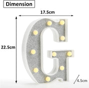 Glitter LED Letter Light G with Remote