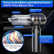 Handheld Mini Vacuum 4-in-1 Cordless Car & Home Cleaner Black