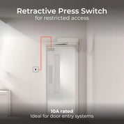 BG Electrical Single Retractive Press Switch, Screwless Front Plate, Round Edges, 1 Way, Evolve, Polished Copper, 10A, PCDCP14B