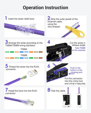 RJ45 Pass Through Crimp Tool Kit with Cat6 Connectors