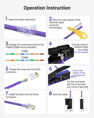 RJ45 Pass Through Crimp Tool Kit with Cat6 Connectors