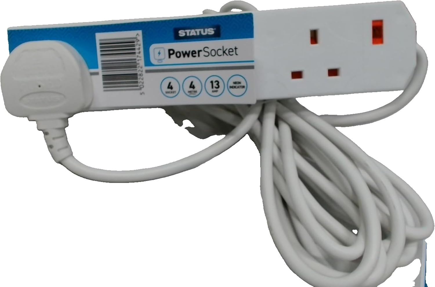 Multi Plug Extension 4 Socket 4m Lead with USB & Neon Indicator – KfDirect