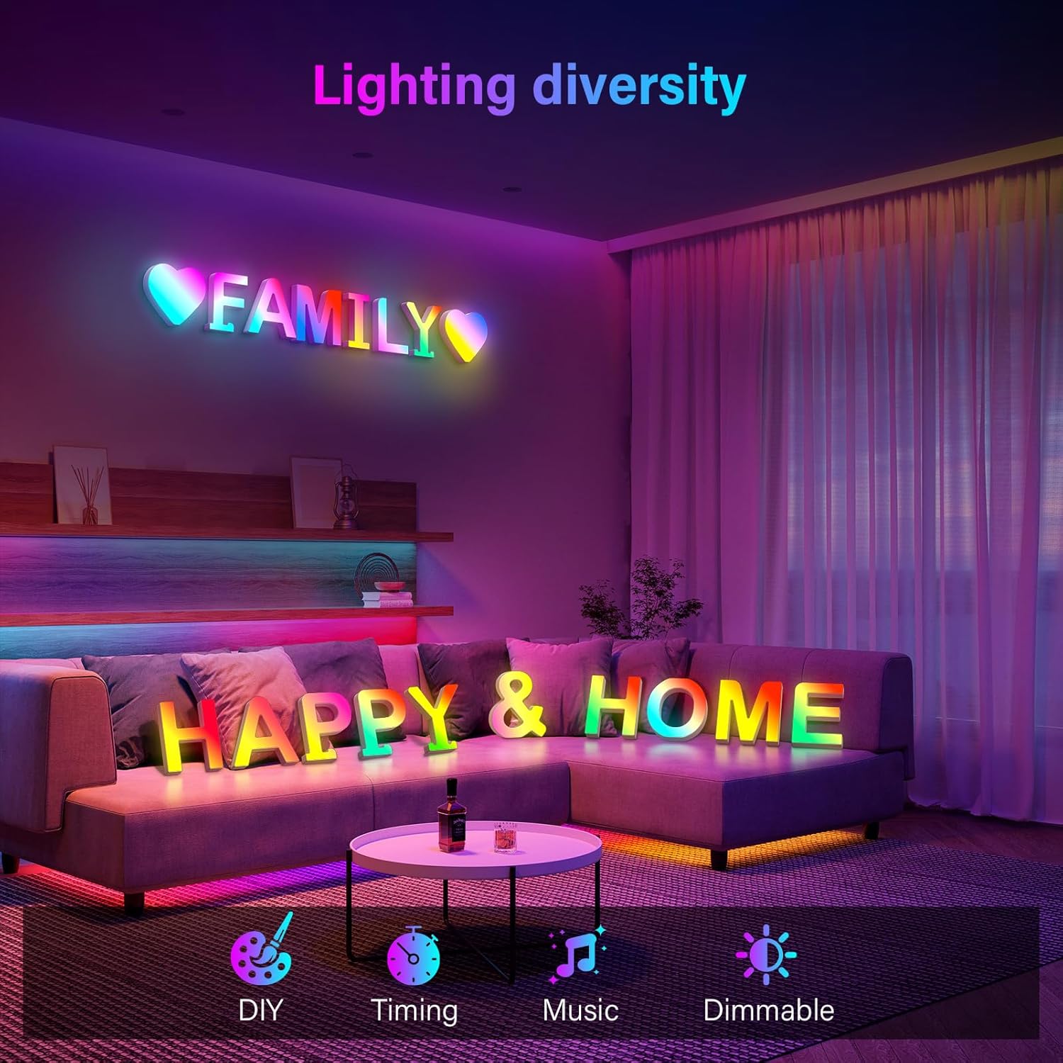 LED Letter P Light USB Colour Changing