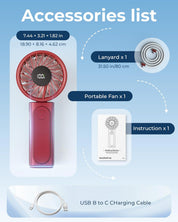 Portable Handheld Fan 4000mAh 6-Speed Foldable Mini Fan