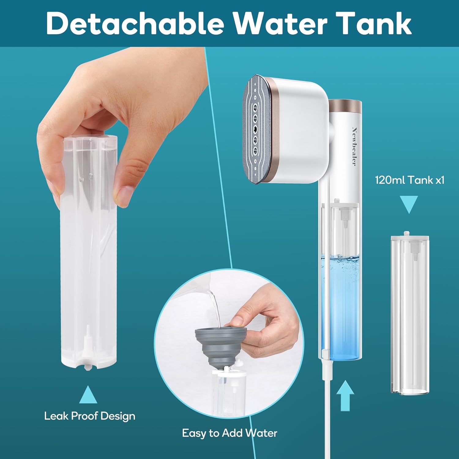 2-in-1 Garment Steamer 1200W Fast Heat 20s