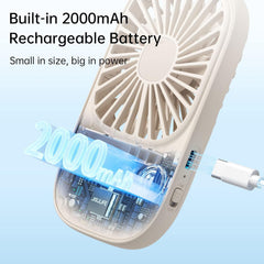 Ultra Slim Handheld Mini Fan - 3 Speeds, USB Rechargeable
