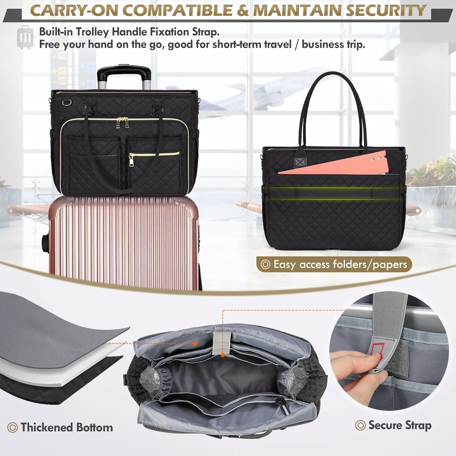 Women’s Laptop Tote Bag – 15.6" Work, Teacher & Nurse Briefcase with Insulated Pocket