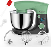 Small Stand Mixer 1500W – 10 Speed Food Mixer with 5.5L Bowl – Lightweight Dough Mixer for Baking & Cakes (Green Gray)
