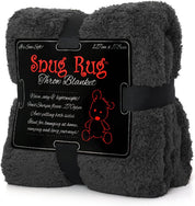 Snug Rug Luxury Sherpa Fleece Throw Blanket, Soft Warm Slate Grey, 127x178cm