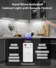 Under Cabinet LED Light Bar with Remote, Timer & Hand-Wave Control 3x30cm