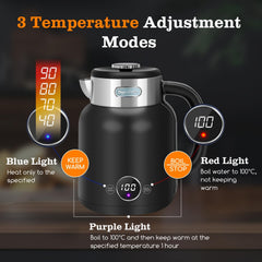 Taylor Swoden 1.7L Electric Kettle – Variable Temperature Control, LED Display, Fast Boil, Double Wall, Keep Warm, Black