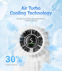 Diveblues Portable Handheld Turbo Fan, 4000mAh Rechargeable Pocket Hand Fan, Up to 16 Hours, Hand Fan with 5 Speeds Powerful Cooling for Travel/Summer/Outdoor/Lash/Purse