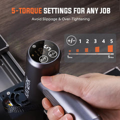 Electric Screwdriver Set - 4V Cordless Screwdriver 2500mAh - 5 Torque Settings Electrical Screwdriver 250RPM 5N·m Max - Digital Screen Power Tools for Furniture Repairs, LED, 15 S2 Metal Bit, 1/4